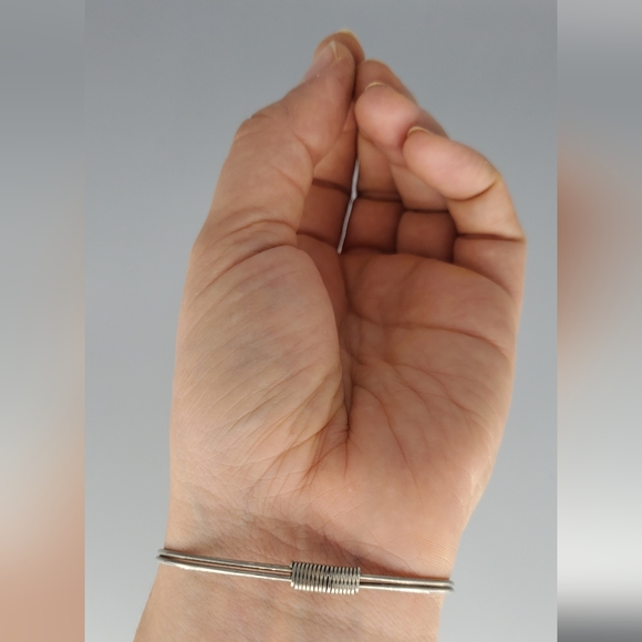 Diana Silvertone Heart Bracelet, Screw Earrings and Earring Cuff 3 Piece Set - Picture 9 of 10